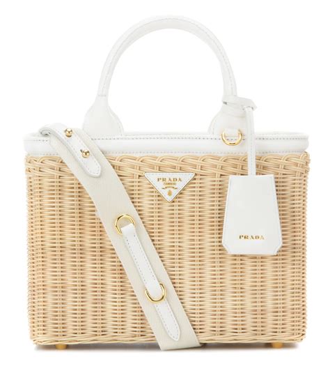 prada canvas handbag|prada wicker tote bag.